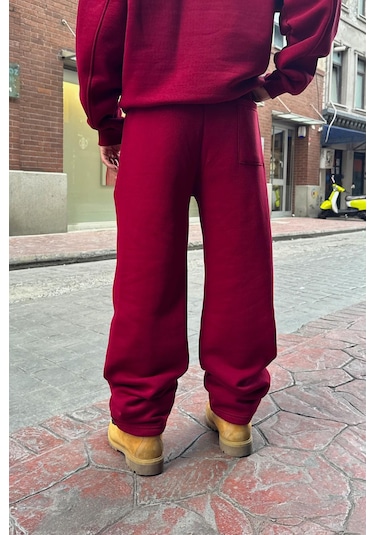 Flaw Basic Ayarlanabilir Paça Eşofman Altı Bordo Bordo