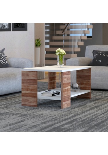 Bicabin Roma Dekoratif Orta Sehpa Garda Beyaz (Coffee Table)
