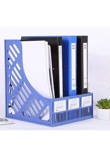 Ganzhoushop Ofis Dolabı 2 Parça Plastik Saklama Kutusu Dosya Depolama Masa Düzenleyici Kutu Sıralama Kutusu Dergi Rafı 3 Bölme