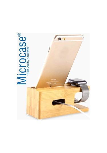 Microcase Watch ve iPhone Uyumlu Bambu Dock Şarj Standı Bd101