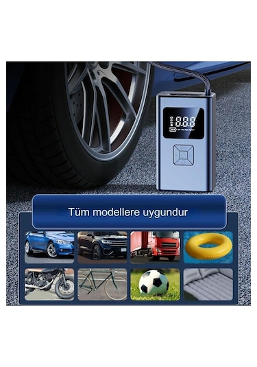 Ap66 Şarjlı Lastik Şişirme Pompası 150psı Hava Kompresörü 4000mah