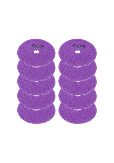 Lemestar 3 İnç Beyaz Taş Pürüzsüzleştirme Diski 800 Tane , Mermer-beton Seramik Polisaj İçin, 10 Adet Paket