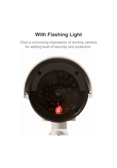 Samdoo Güvenlik Simülasyon Kamerası: Aydınlatmalı, Açı Ayarlanabilir, Gümüş Rengi, Batarya Hariç, Ev/ofis/market Güvenliği İçin