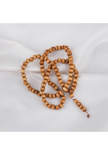 Şimşir Ağacı Vernikli 99luk Tekerlek Kesim 7x5mm Tesbih Açık Kahverengi