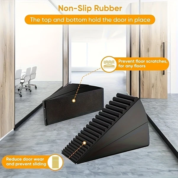 Hightower Silvery Heavy Duty Paspas Kapı Stoppır: Rüzgara Dayanıklı Siyah Kauçuk Kapı Takozu