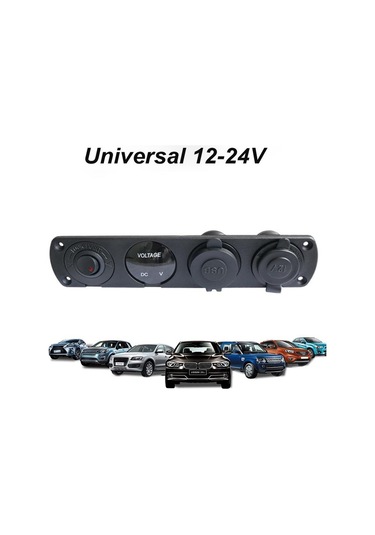 Yeşil 4 In 1 Araba Şarjı Çift Usb Şarj Aleti 4.2a Voltmetre 12v Güç Soketi Tekne Deniz Rv Kamyon Karavan Araçları İçin Açma-kapama Anahtarı