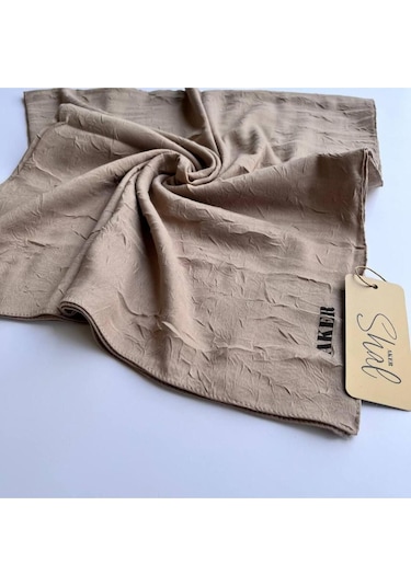 Koyu Bej Aker Bambu Kraş Eşarp BEj