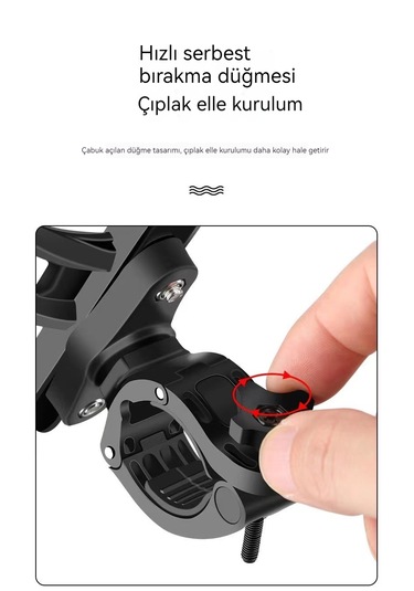 Eternal Luck Basit Hızlı Çıkarma Kayışı İle Sabitlenmiş Yuvarlak Bisiklet Boru Siyah