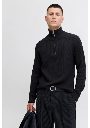 Jack & Jones Erkek Kazak 12278919 Siyah Siyah