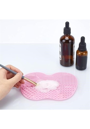 Zmc Bilişim Pratik Kolay Makyaj Fırçası Temizleme Matı Aparatı Aleti