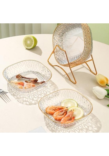 Mavi Tükürük Kemik Çanak Çok Fonksiyonlu Kalınlaşmış Taban Işık Lüks Stil Yarı Saydam Depolama Plakası Ev Gereçleri