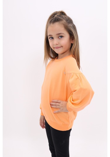 Toontoy Kız Çocuk Sweatshirt Turuncu