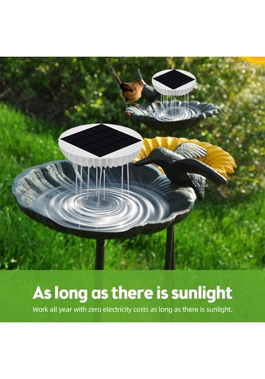 Xindoker Güneş Enerjili Su Dalga Üretici - Ip65 Su Geçirmez, 5v 2w Güneş Panelli, 1500mah Pil, Kuş Banyosu Ve Akvaryumlar İçin