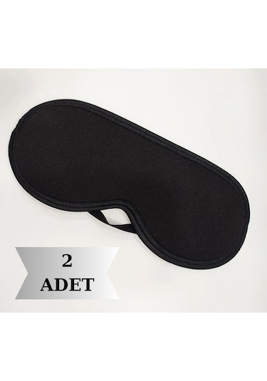 2 Adet Siyah Uyku Göz Bandı Siyah