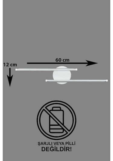 Sare Aplik Modern Tasarım Beyaz Renk - Gün Işığı Ledli Banyo - Beyaz
