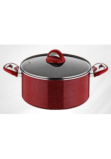 Taç Granit Derin Tencere 20cm Kırmızı