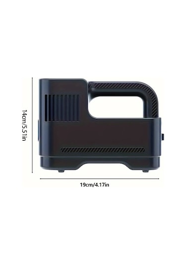 Siyah Taşınabilir Dijital Lastik Şişirici Led Işıklı - Çakmak Gücüne Bağlı, Arabalar & Motosikletler İçin Uygun