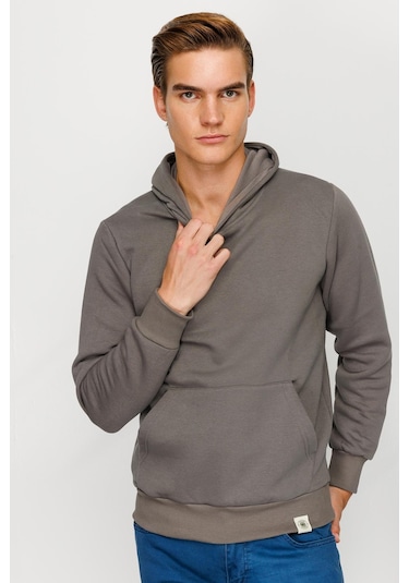 Igs İgs Standart Kapüşonlu Erkek Sweatshirt Koyu Gri