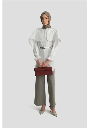 Armine Yüksek Bel Bol Baça Pantolon 25y2812 Gri Gri