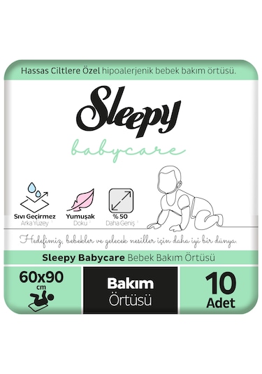 Sleepy Babycare Bebek Bakım Örtüsü 60 x 90 CM 10 Adet