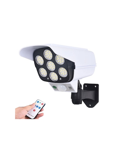 Cbtx 2178t Kamera Tipi Solar 77 Led Işık Hareket Sensörü Bahçe Lambası Duvara Monte Sokak Lambası Uzaktan Kumandalı Projektör Diğer