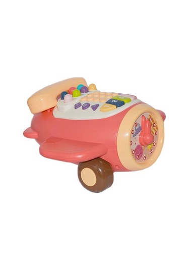 Müzikal Eğitim Uçağı Masa Telefonu - Pembe