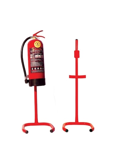 6 KG Ayaklı Yangın Tüpü Sehpası Kırmızı Yangın Tüpü Sehpası