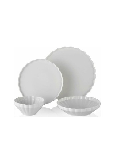 Royking Twist Sade 24 Parça Yemek Takımı Beyaz