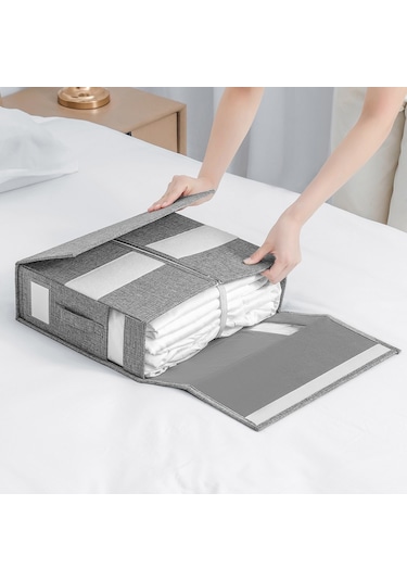 Cbtx Moho&home Mdj6143 Görsel Pencereler Yorgan Saklama Çantası Yatak Örtüsü Yastık Kılıfı Dolap Çarşaf Düzenleyici - Siyah