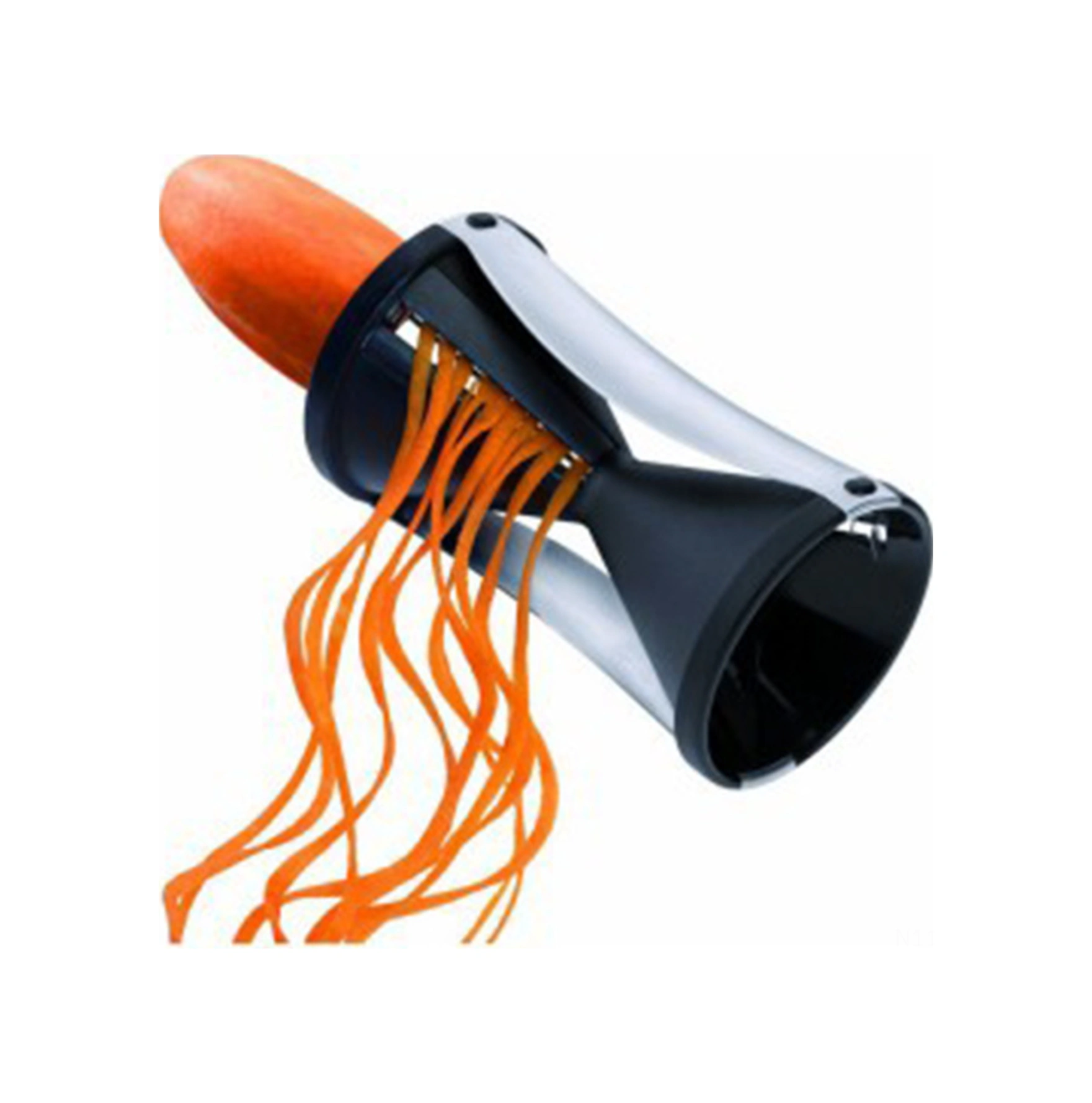 Dofolink Siyah Çelik Ve Pp Malzeme Multifonksiyonel Mutfak Dilimleyici - 2 Bıçaklı Spiral Dilimleyici, Rendeleyici Ve Kesici Aleti Siyah