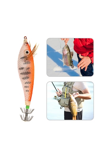 Springsun 6cm/8cm Parlak Mürekkep Balığı Jig Yem, Şeffaf Karides Taklidi Işıklı Olta Yemi