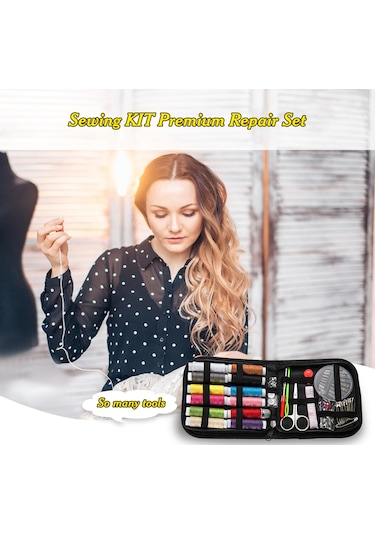 Geekyou 75 Parça Dikiş Seti, Rastgele Renkli Aksesuarlar Ve Taşınabilir Saklama Çantası İle Tam Donanımlı Çok Renkli