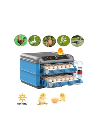 Tam Otomatik 128 Yumurta Kapasiteli Kuluçka Makinesi - Civciv Kaz Hindi Ördek Yetiştiriciliği Wifi Kamera Hediyeli