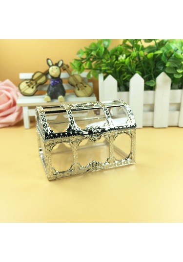 Sones 2 Adet Mini Mücevher Saklama Kutusu Prenses Tarzı Dekorasyon Kutusu Hediye Şeker Saklama Kutusu Gümüş