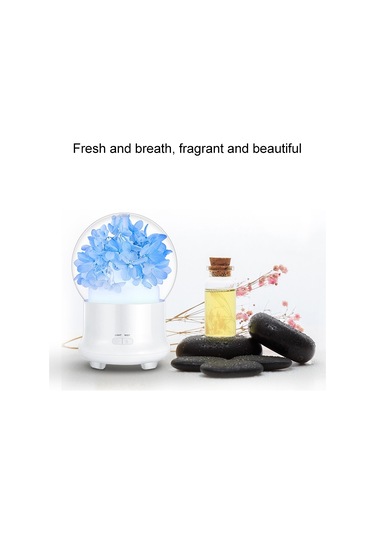 Ml-824 100ml Gypsophila Çiçekler Aromaterapi Difüzör Hava Nemlendirici Ofis / Ev İçin Renkli Led Işıklı Mavi