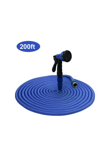Wezone Mavi Genişletilebilir 200ft Su Hortumu, 7 Modlu Sprey Bağı, Ev, Bahçe, Araba Yıkama İçin Dayanıklı Sulama喷枪ı Mavi