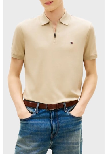 Tommy Hilfiger Erkek Polo Yaka T Shirt Mw0mw42758 Rbt Kum Kum