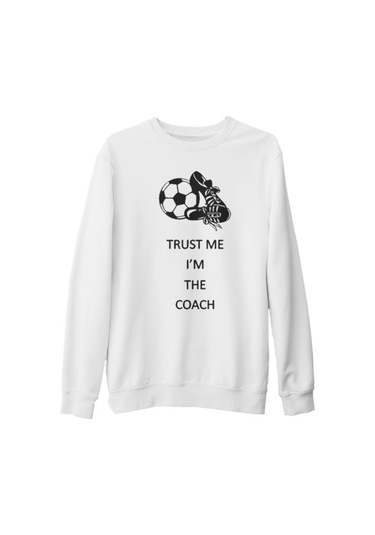 Trust Me I'M The Coach Beyaz Kalın Sweatshirt
