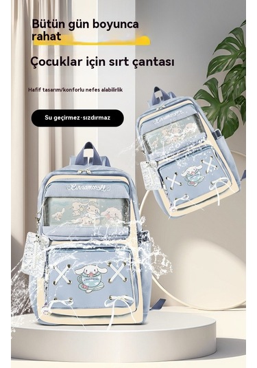 Yeni Stil Çizgi Film Sevimli Öğrenci Ders Çantası Kadın Çantası Pembe