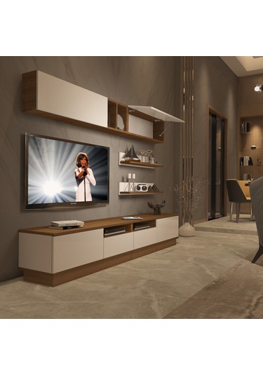 Decoraktiv Trendstyle 5220s Slm Tv Ünitesi Tv Sehpası Ceviz - Beyaz