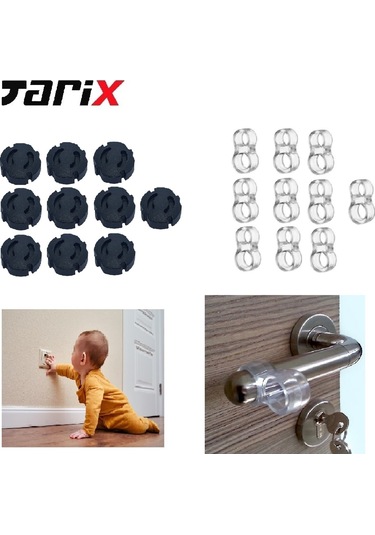 Tarix Priz Kapağı ,priz Koruyucu ,çocuk Güvenliği Priz Koruma Kapağı 10 Adet - Siyah Set