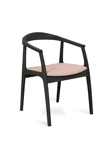 Helsinki Krem C Model Bohem Siyah Ahşap Sandalye