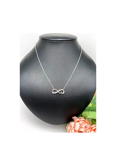 Gold Plaza Jewelry 925 Ayar Gümüş Sonsuzluk Kolye 207034475 Gri