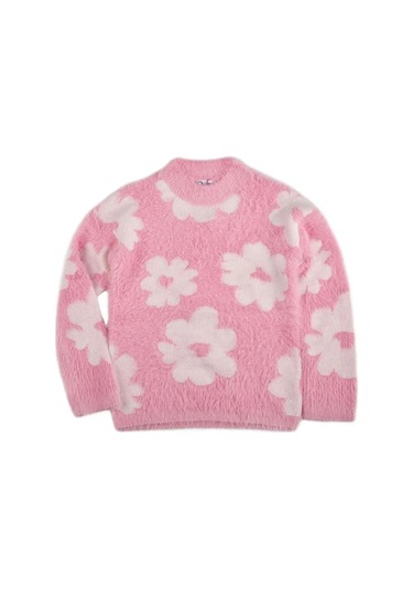 Kari Kız Çocuk İçin Kabarık Baskılı Kazak 420118254 Beyaz