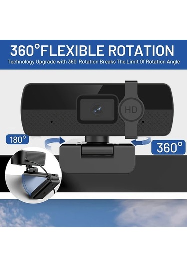 Dashanshop Siyah 4k Webcam Pc İçin Yüksek Çözünürlüklü Usb Mikrofonlu Düşük Distorsiyonlu Zoom Uyumlu