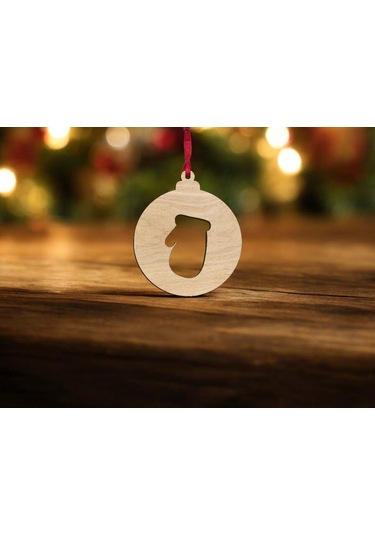 10 Parça Ahşap Yılbaşı Ağacı Süs Seti-3 Ortalama 6-8 Cm Noel Ağacı Süsü