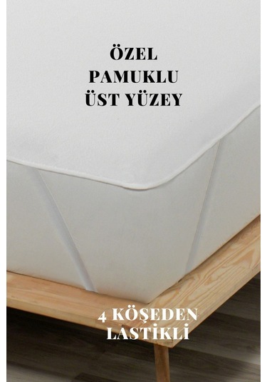 Mona Verde Sıvı Geçirmez Alez Pamuklu 4 Köşe Lastikli Çift Kişilik Tek Kişilik Bebek Alezi Su Yatak Koruyucu MNVKLKL00 Beyaz