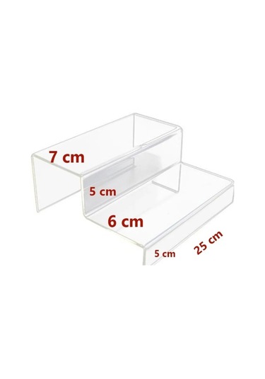 Enbulur 2 Basamaklı Pleksi Şeffaf Raf