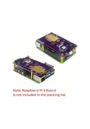 Xuweiwei Raspberry Pi 5 Pcıe M.2 Nvme Ssd 2280 Gen2/3 Soğutuculu Genişleme Kartı