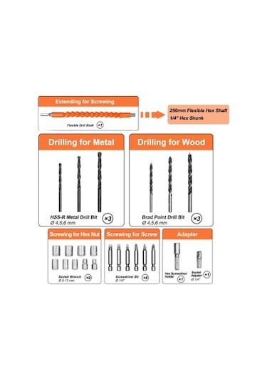 Bulldozer BPT-Redmax02 36V 5Ah Li-ion Çift Akülü Darbeli Matkap Vidalama + 27 Parça Set